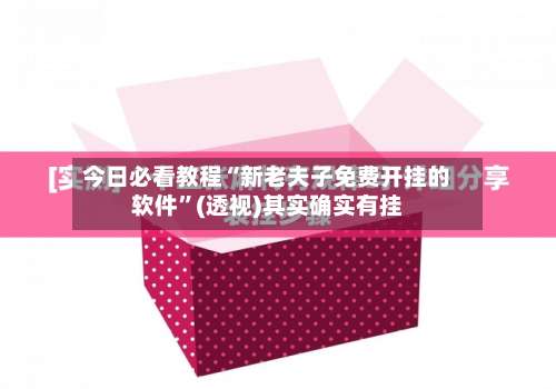 今日必看教程“新老夫子免费开挂的软件”(透视)其实确实有挂-第2张图片